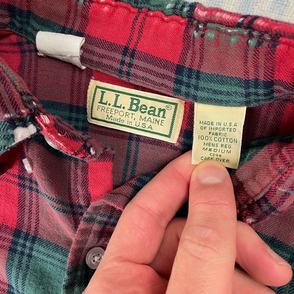 Vintage distressed L.L. Bean flannel button down shirt - Picture 4 of 6